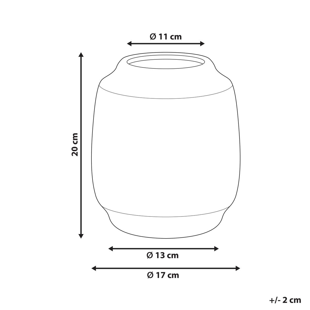BLUMENVASE Steinzeug beige Skate - Beige, Keramik (20cm) - Beliani