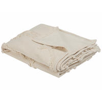 DECKE Helles Beige Acacia 125/150 cm - Beige, Naturmaterialen/Textil (125/150cm) - Beliani
