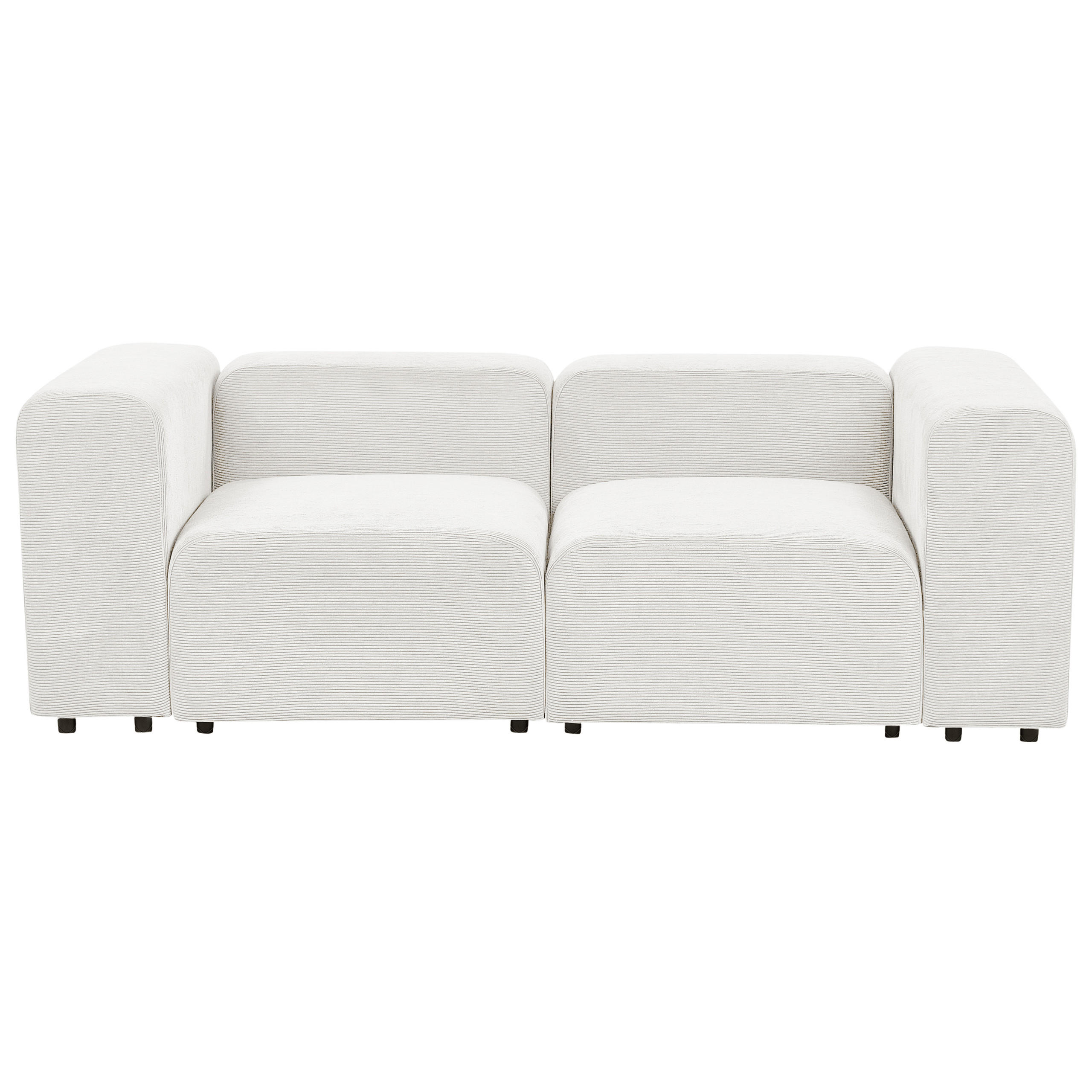 2-SITZER-SOFA Cord cremeweiß Falsterbo - Weiß, Textil (204/70/105cm) - Beliani