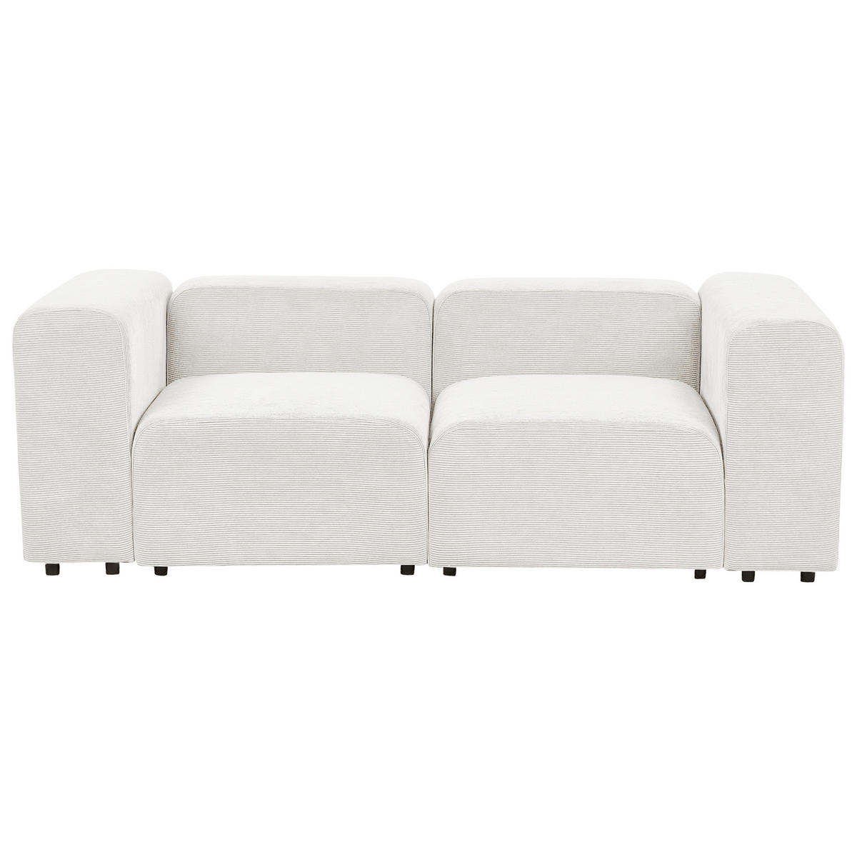 2-SITZER-SOFA Cord cremeweiß Falsterbo - Weiß, Textil (204/70/105cm) - Beliani