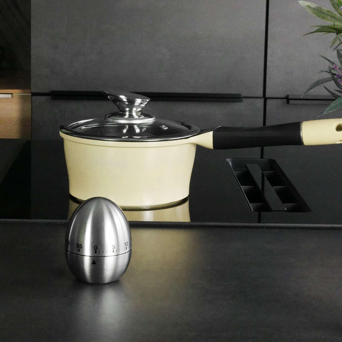 EIERUHR Küchentimer - Silberfarben, Metall (6/7.5/6cm) - Intirilife