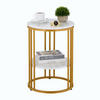 BEISTELLTISCH - Goldfarben/Weiß, Holzwerkstoff/Metall (40/40/56cm) - Relaxdays