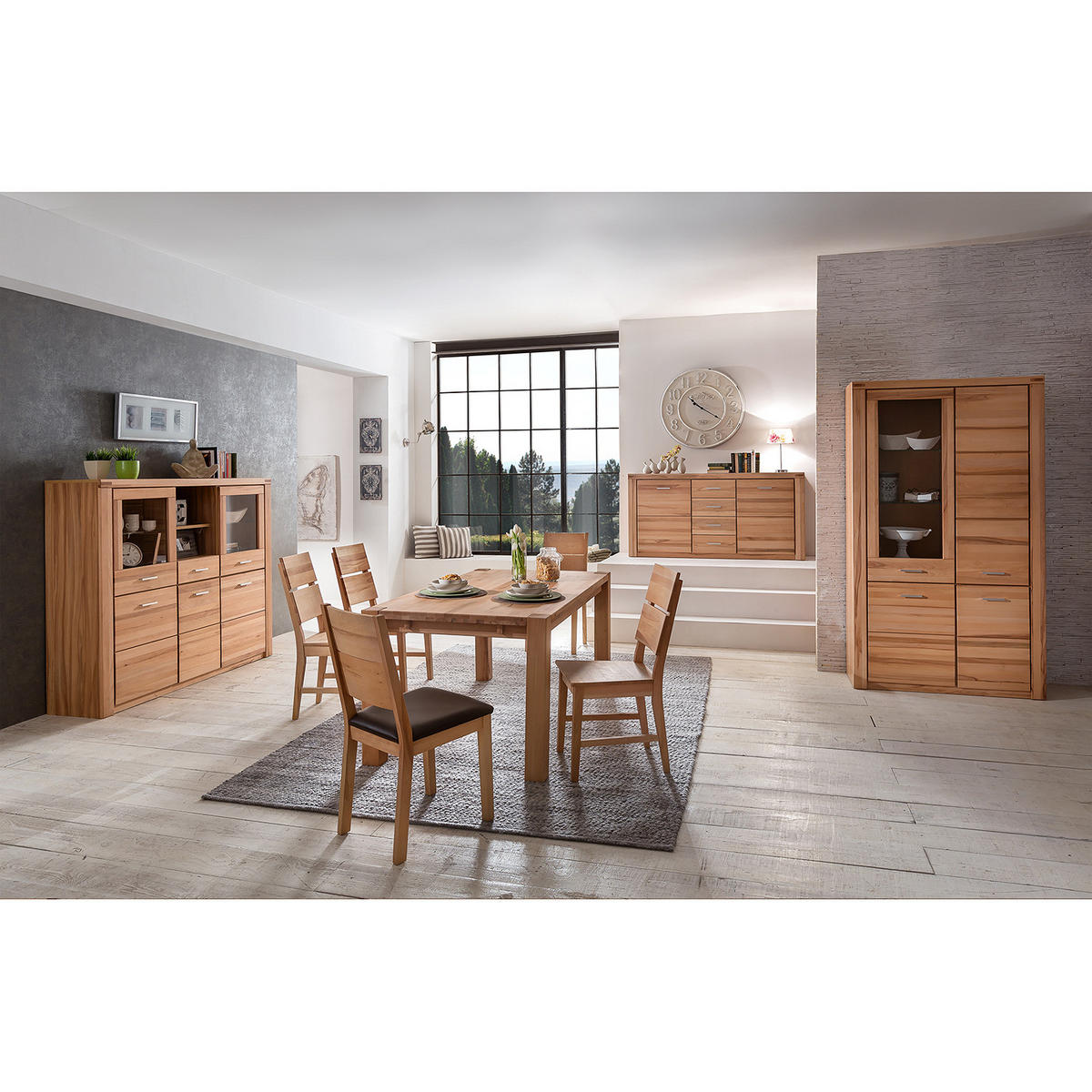 SIDEBOARD - Kernbuche teilmassiv - Kernbuche, Holz (158/80/40cm) - home24