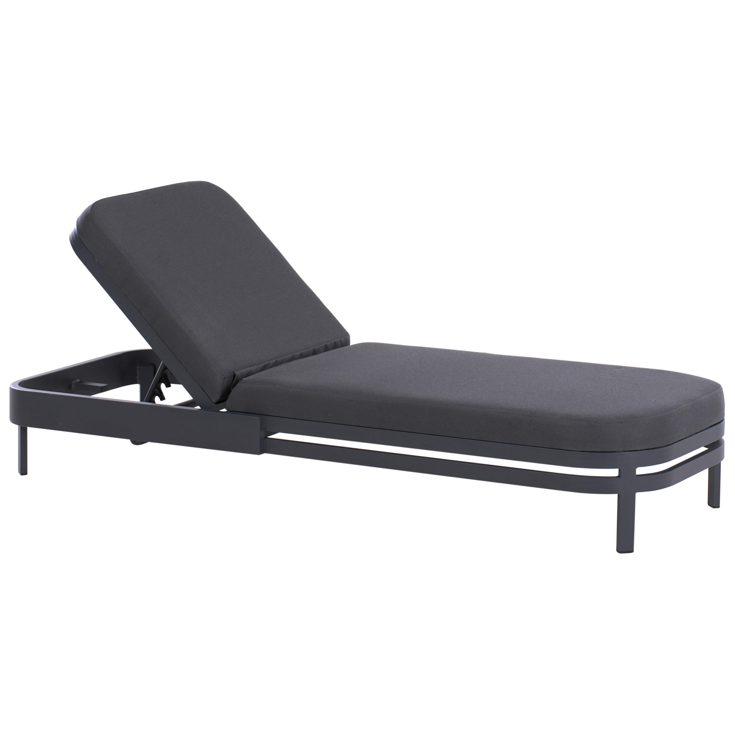 SONNENLIEGE Graphitgrau Nettuno - Graphitfarben, Textil (65/33/194cm)