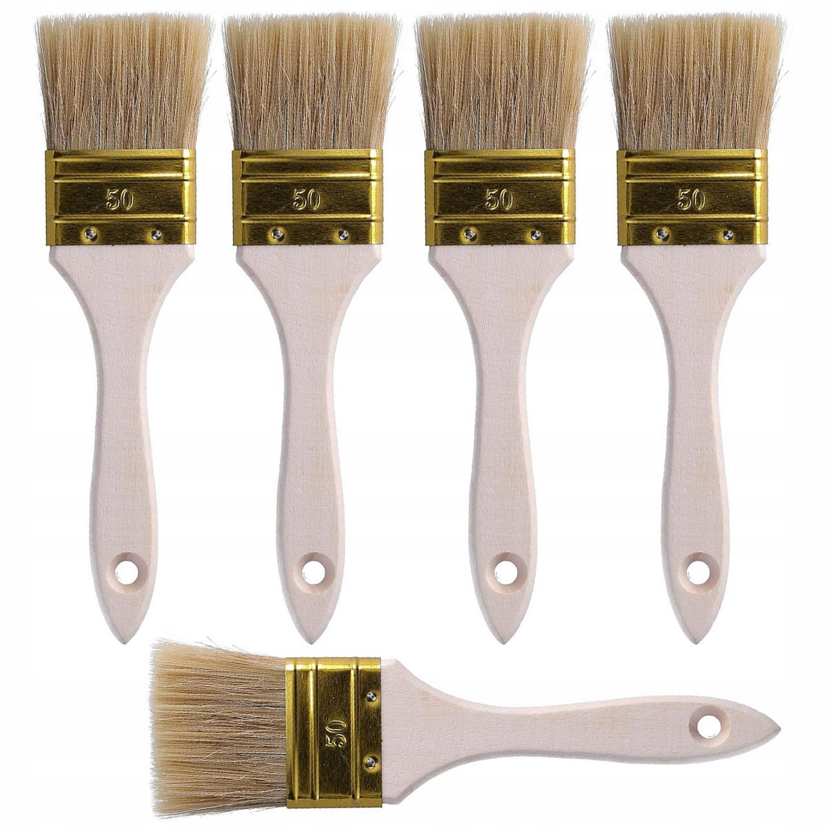 PINSEL Universal 20-tlg. Set, flach, Naturhaar, 15 mm, 25 mm, 36 mm, 50 mm - Multicolor, Kunststoff/Metall