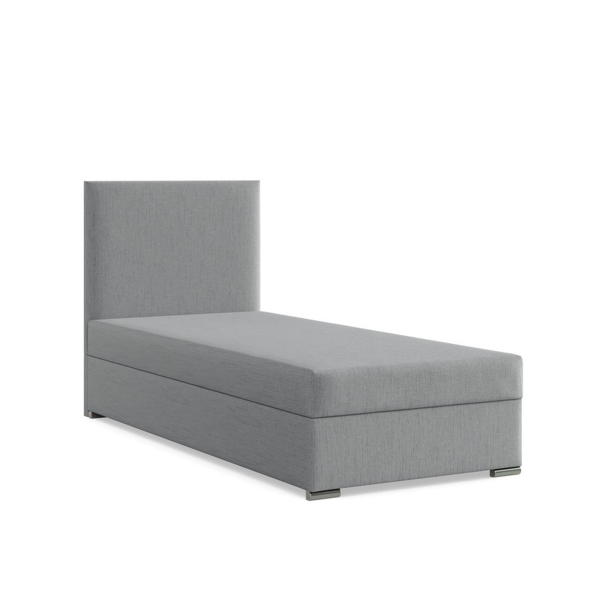 BOXBETT MIT KOPFTEIL 90x200 ZONZA, Grau - Hellgrau, Textil (90/200cm) - Mebligo