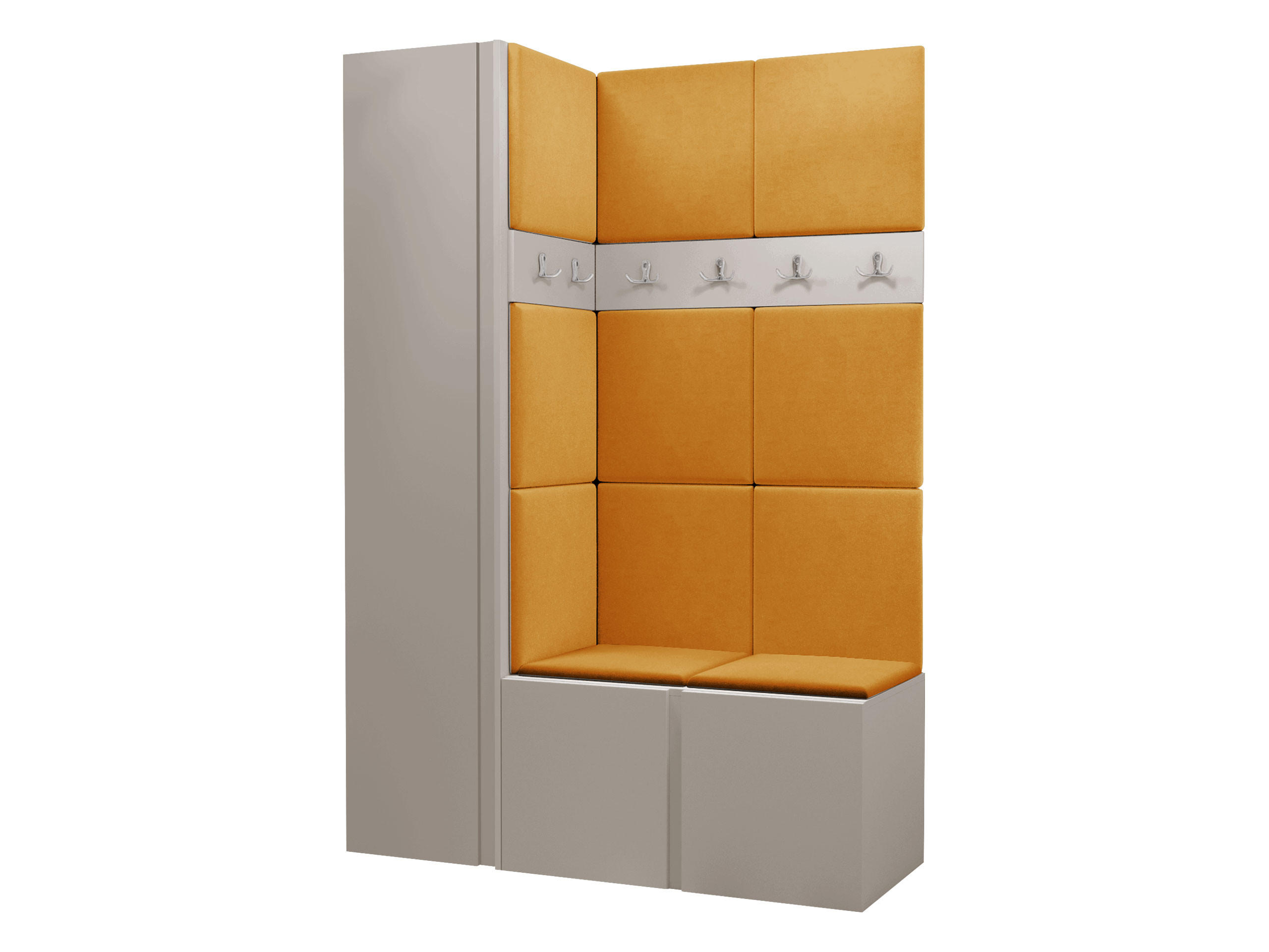 GARDEROBEN-SET Orion IX - Kaschmir/Orange, Holzwerkstoff/Kunststoff (124/186/46cm) - MIRJAN24