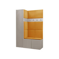 GARDEROBEN-SET Orion IX - Kaschmir/Orange, Holzwerkstoff/Kunststoff (124/186/46cm) - MIRJAN24