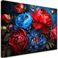 WANDBILD pfingstrose tulpe blumen - Multicolor, Textil (60/40cm) - Feeby