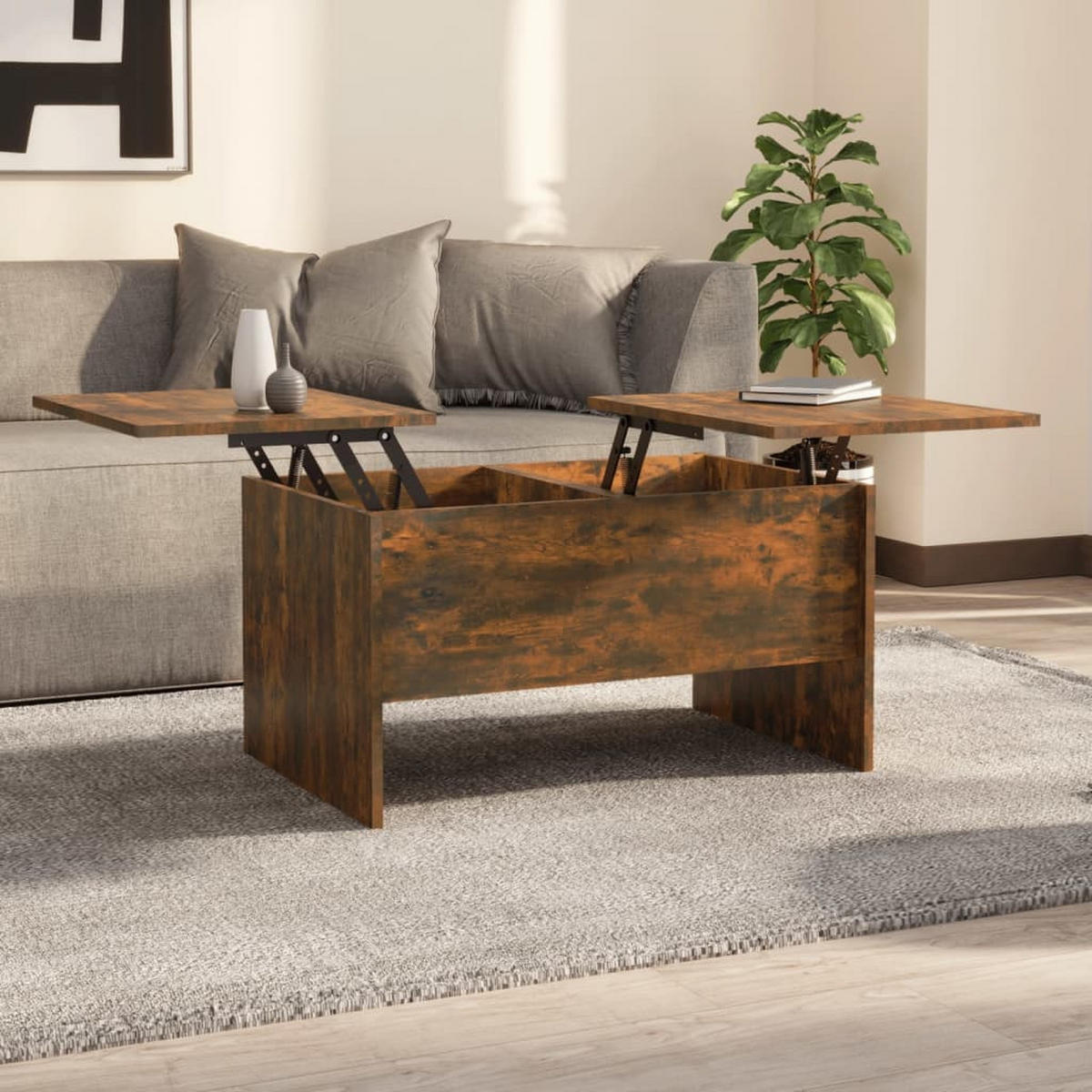COUCHTISCH Räuchereiche 80x50x42,5 cm Holzwerkstoff - Braun, Holzwerkstoff (80/50/42.5cm) - furnicato