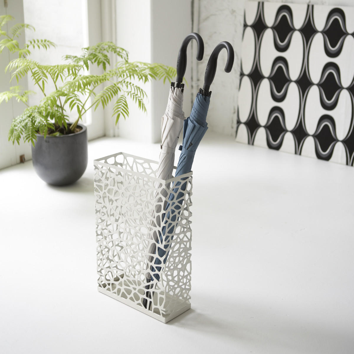 SCHIRMSTÄNDER Nest weiß 30/45/12 cm - Weiß, Metall (30/45/12cm) - Yamazaki