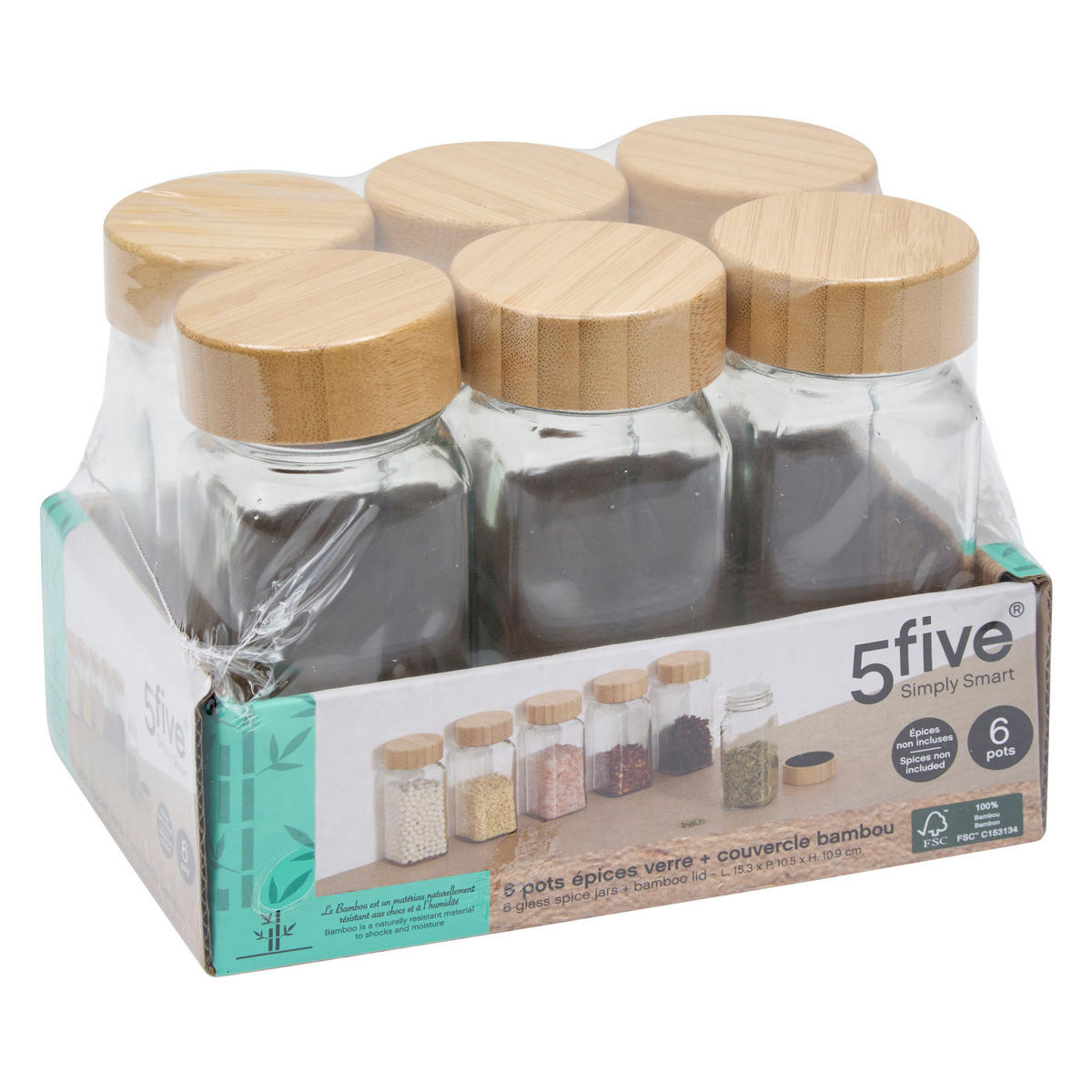 GEWÜRZBEHÄLTER-SET Formo 120 ml 15,3/10,5/10,9 cm - Transparent, Glas (10.5/10.9/15.3cm) - 5five Simply Smart