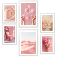 POSTER Set Mit 6 Pastellrosa Komposition A3 & A4 Rahmenlos - Klar, Papier (29/3cm) - Nacnic