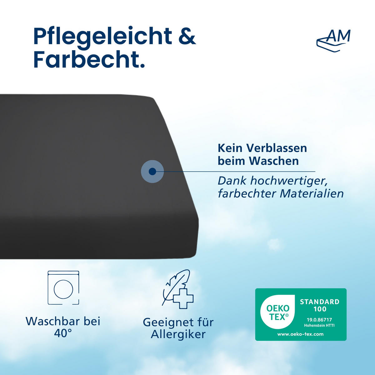 SPANNBETTLAKEN TOPPER 80/220/12 cm Dunkelgrau - Dunkelgrau, Textil (80/220cm) - AM Qualitätsmatratzen