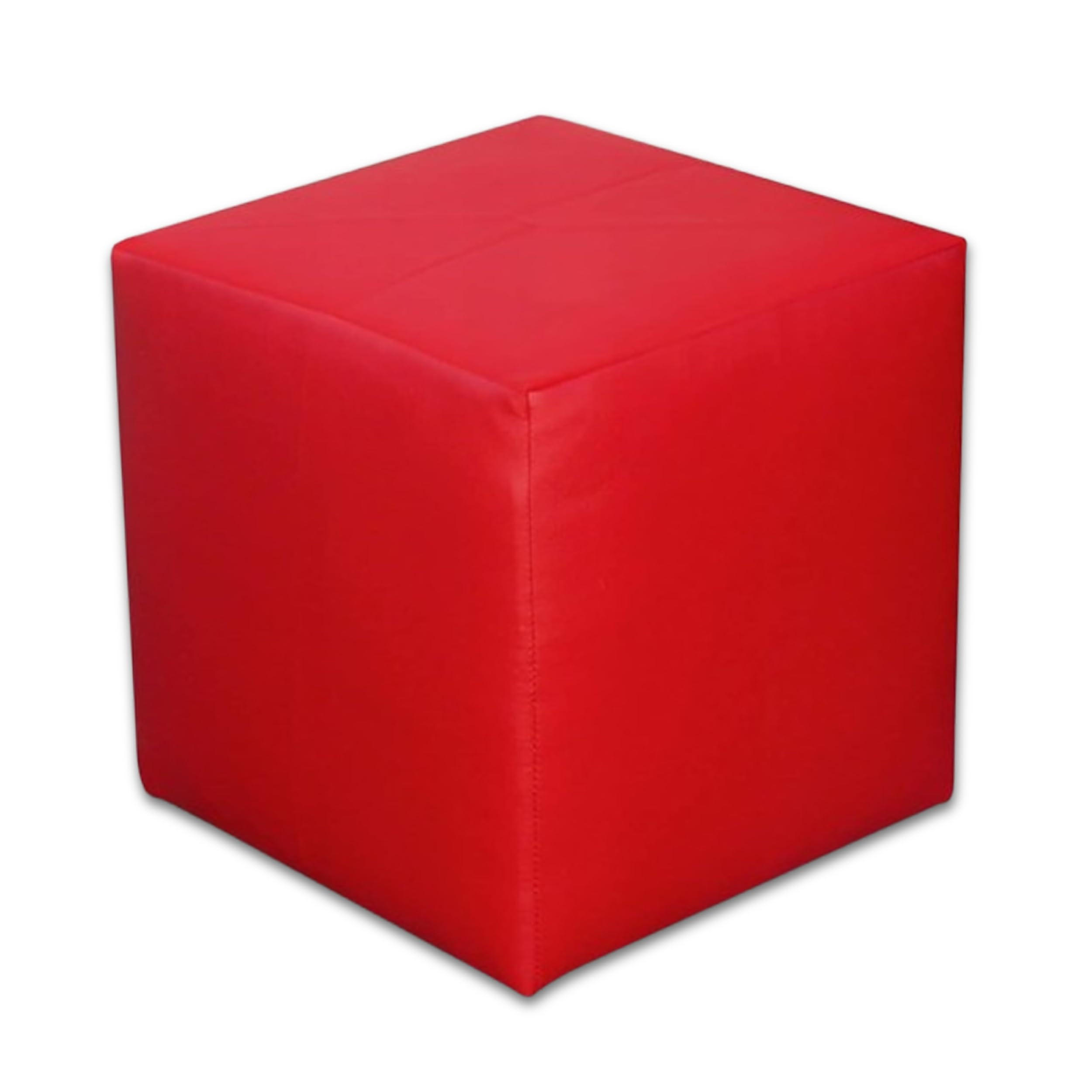 SITZWÜRFEL 40 x 40 x 40 cm Rot aus Kunstleder mit Holzwerkstoffrahmen - Rot, Leder (40/40/40cm) - Best For Home