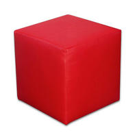 SITZWÜRFEL 40 x 40 x 40 cm Rot aus Kunstleder mit Holzwerkstoffrahmen - Rot, Leder (40/40/40cm) - Best For Home