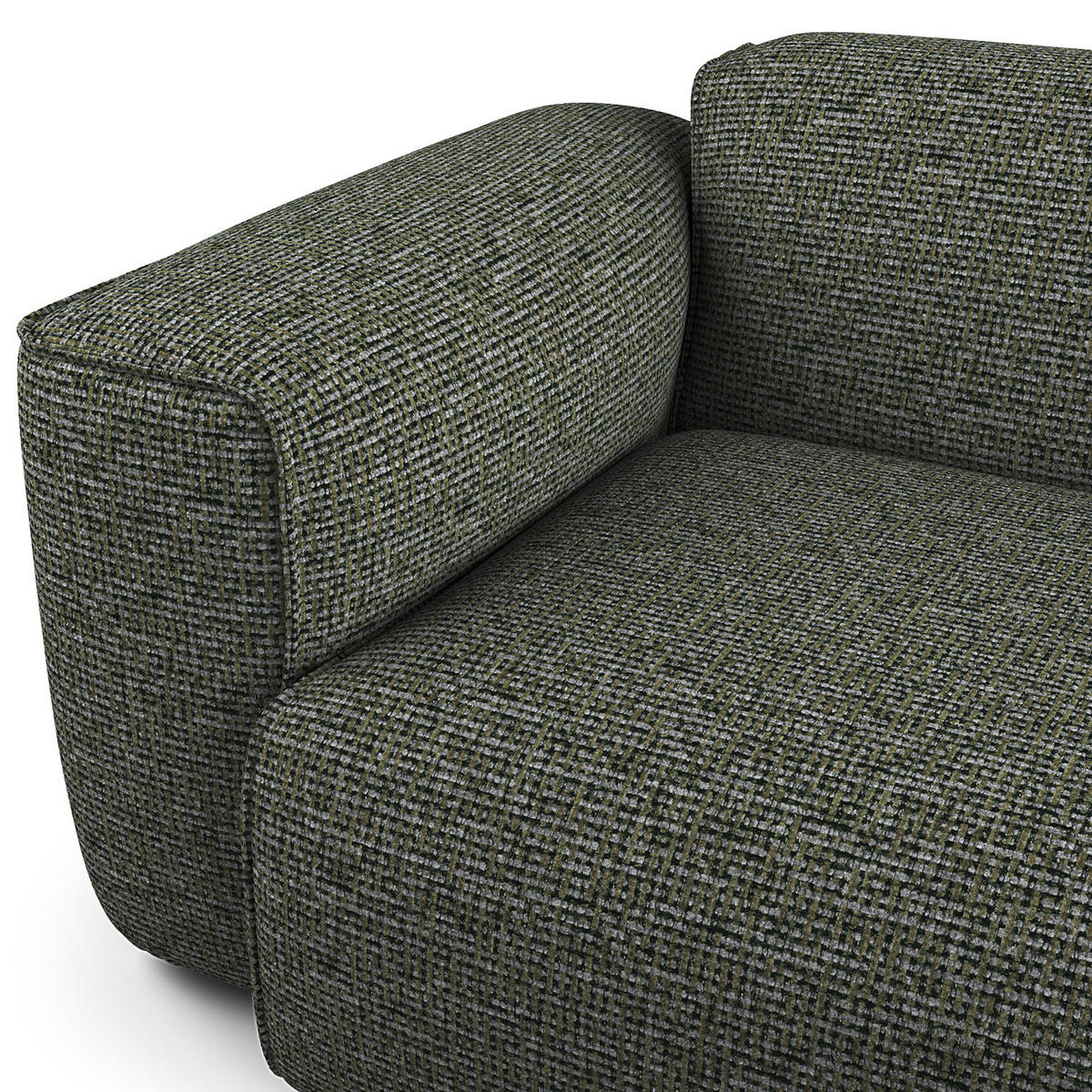 ECKSOFA mit XL-Longchair - Schwarz/Grün, Kunststoff/Textil (260/171cm) - home24