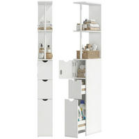 HOCHSCHRANK DE-12436 15/33/137 cm mit 2 Schubladen Weiß - Weiß, Holzwerkstoff (33/136.8/15cm) - ComfortXL