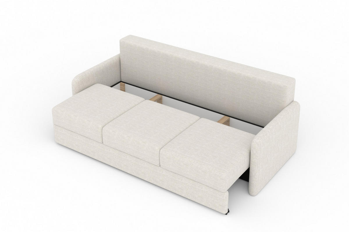 3-SITZER SOFA BIANCO 215 cm breit in Stoff Schwarz - Schwarz, Holzwerkstoff/Textil (215/90/92cm) - Deine Möbel 24