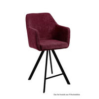 THEKENSTUHL drehbar (8er-Set) Diamond 57x104x60 Schwarz/Marsala - Brombeere/Schwarz, Kunststoff (60/104/57cm) - 58aufmkessel