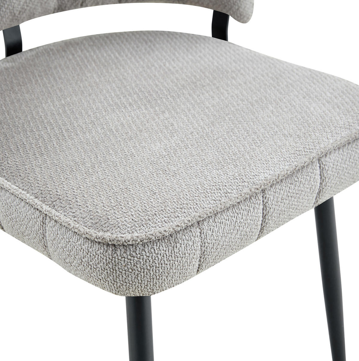 ESSZIMMERSTUHL 2er-Set mit Samtbezug 80 cm Grau Schwarz - Grau, Metall (46/80/60cm) - Meubliv