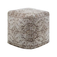 POUF Meerut 42/42/42 cm - Braun, Naturmaterialien/Textil (42/42/42cm) - Beliani