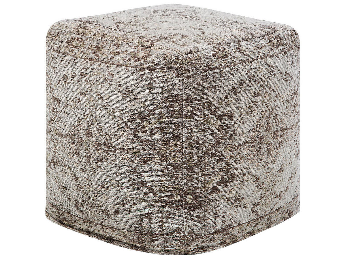 POUF Meerut 42/42/42 cm - Braun, Naturmaterialien/Textil (42/42/42cm) - Beliani