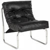 LOUNGESESSEL Schwarz 60x76x73cm - Chromfarben/Schwarz, Leder (60/76/73cm) - AlterEgo