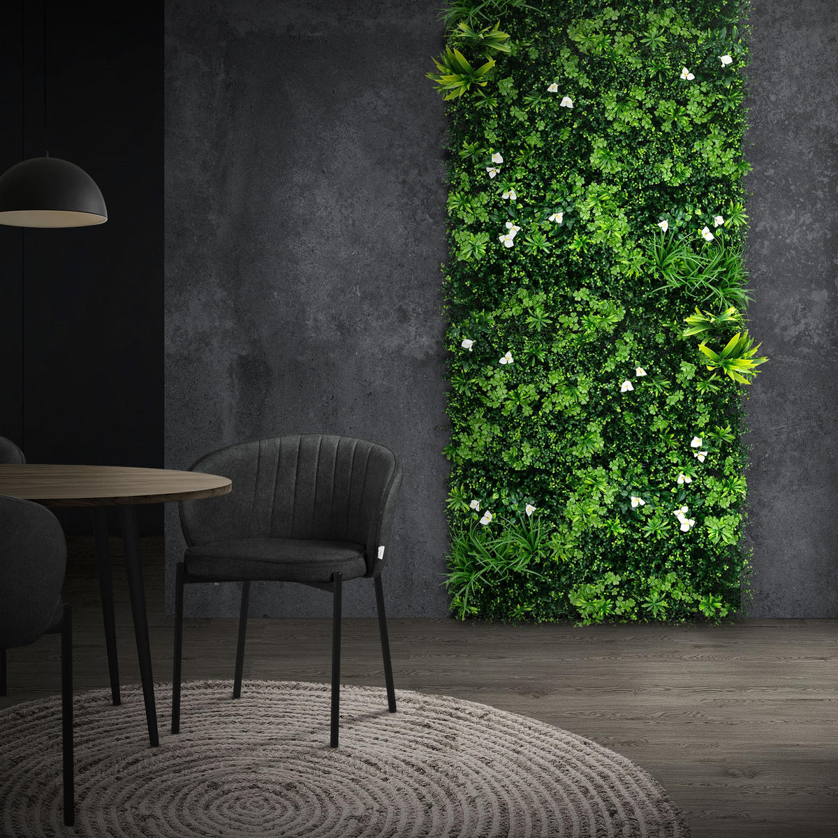 UMĚLÉ ROSTLINY NÁSTĚNNÝ PANEL 100x100 cm Zelený z plastu - zelená barva, plast (100/100/9cm) - ECD-Germany