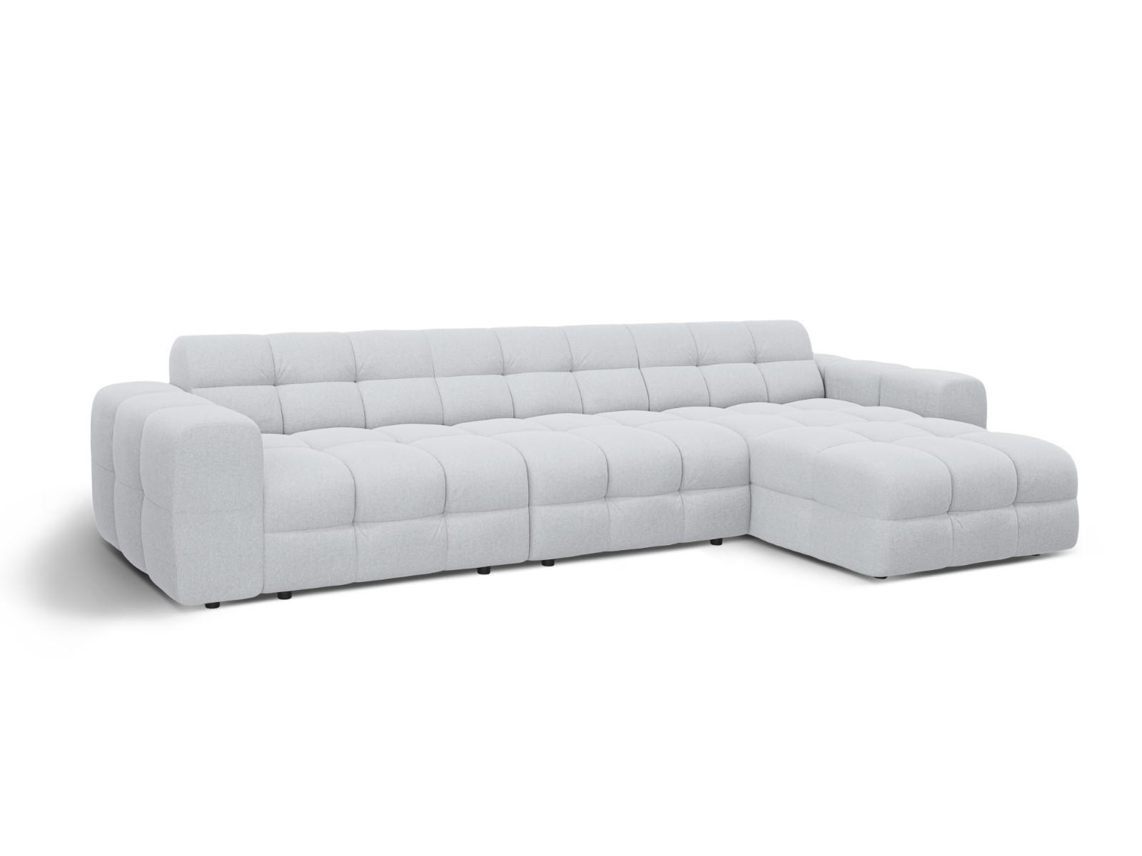 ECKSOFA rechts Kendal aus strukturiertem Stoff hellgrau 5 Sitzplätze - Hellgrau, Textil (173/357cm) - Micadoni
