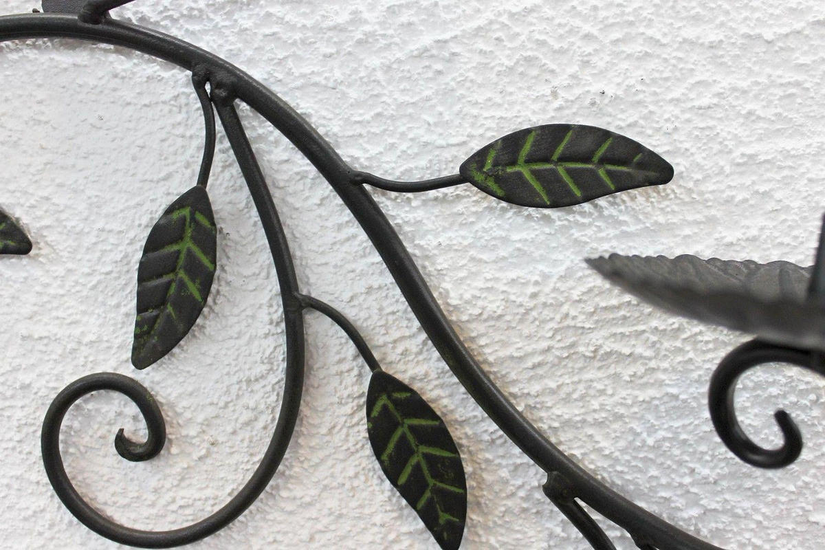 WANDKERZENHALTER Metall Dunkelbraun antik 70/10/43 cm - Braun, Metall (70/43/10cm) - DanDiBo