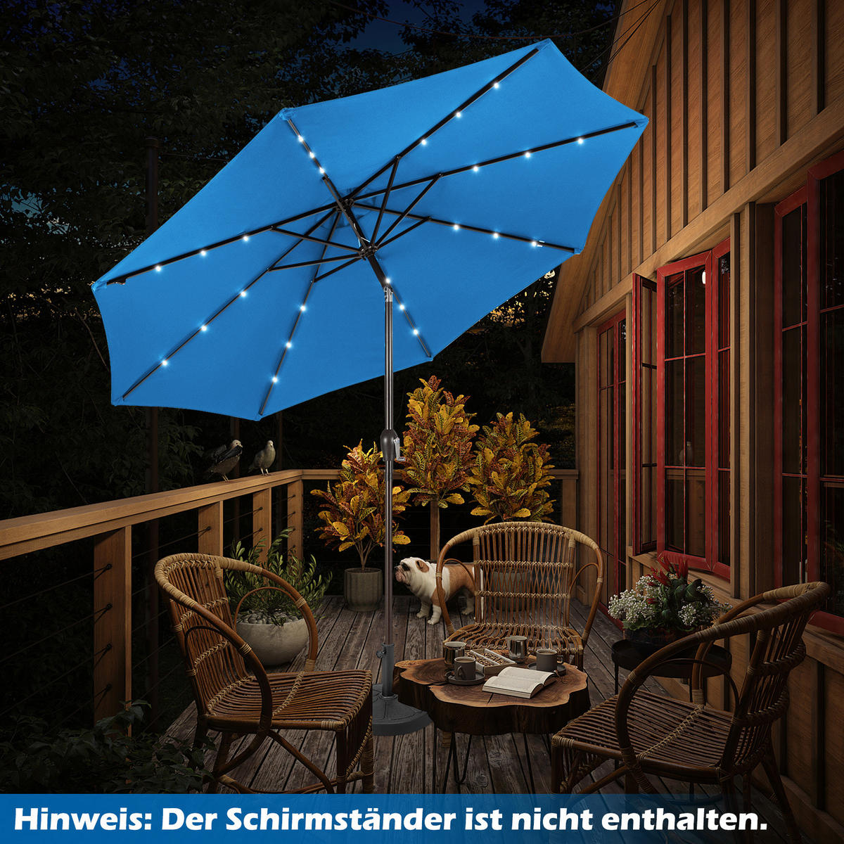 PATIO-SCHIRM Blau - Blau, Kunststoff (300/300cm) - COSTWAY