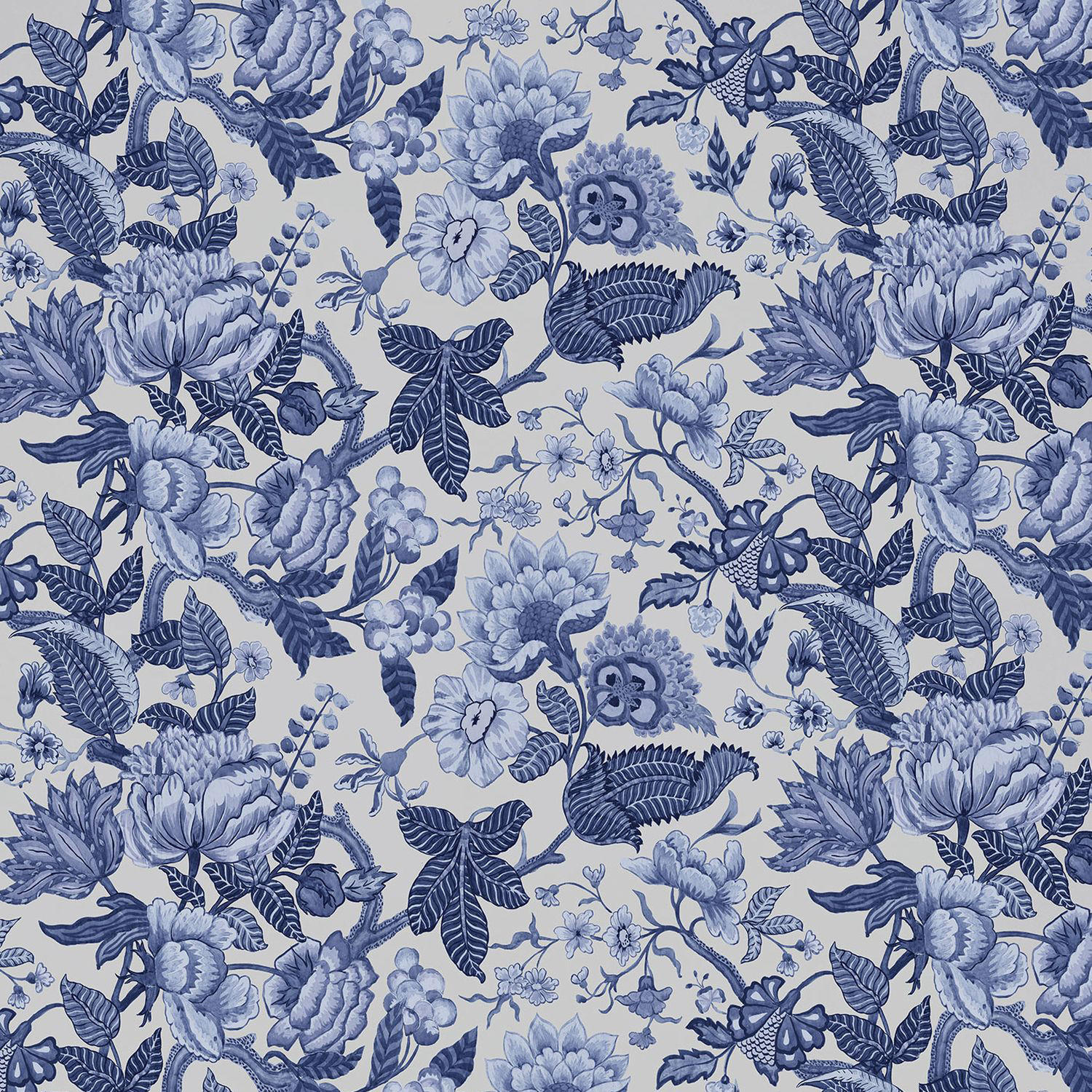 FOTOTAPETE Blumen 200 x 280 cm - Blau, Papier (200/280cm) - Sanders & Sanders