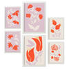 POSTER Set Mit 6 prächtige abstrakte Blumen von Blom Größe A3 & A4 Weißer Rahmen - Weiß, Papier (29.7/1cm) - Nacnic