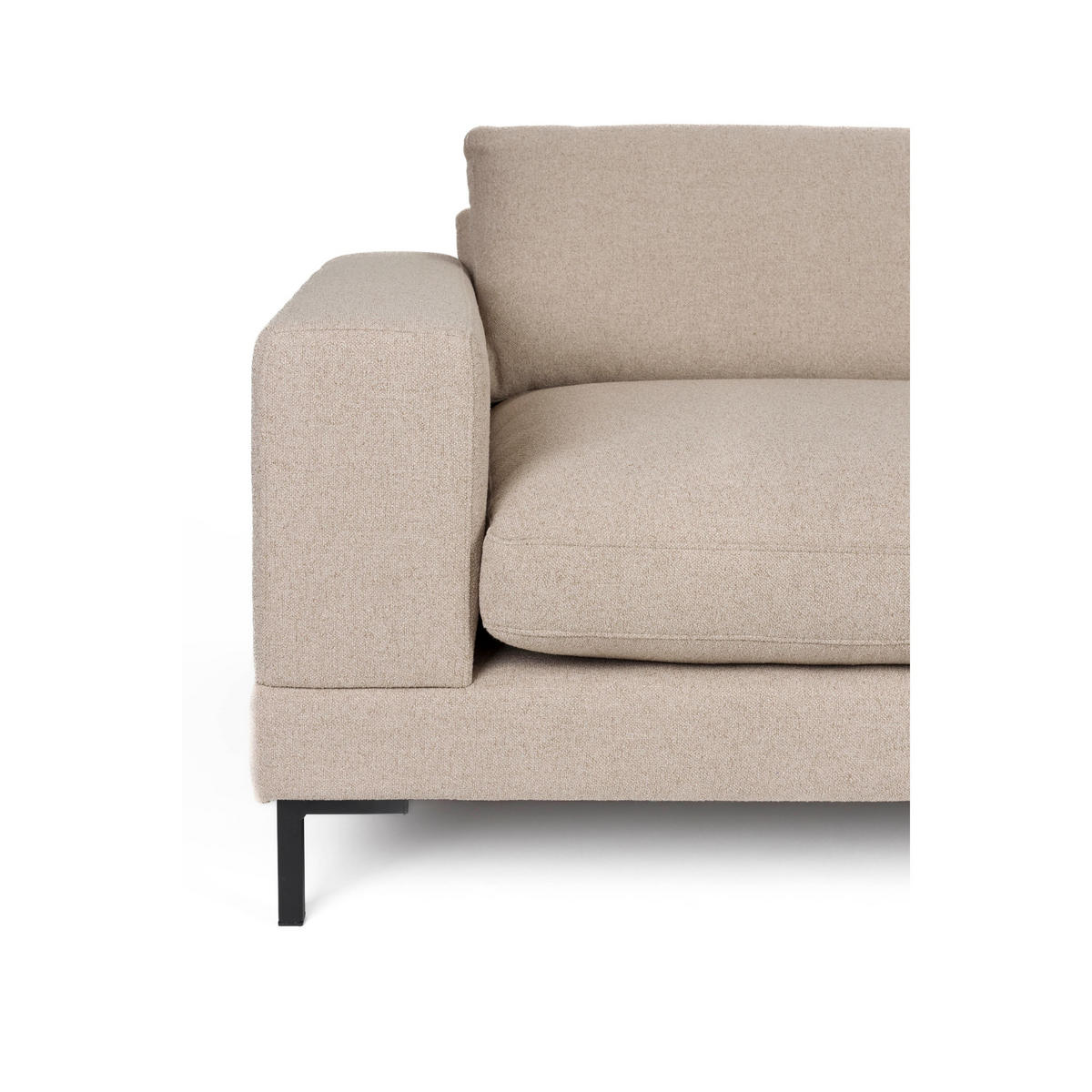 SOFA 3-SITZER Wester Cappuccino/ Beige - Beige, Holz (252/82/100cm) - Zuiver