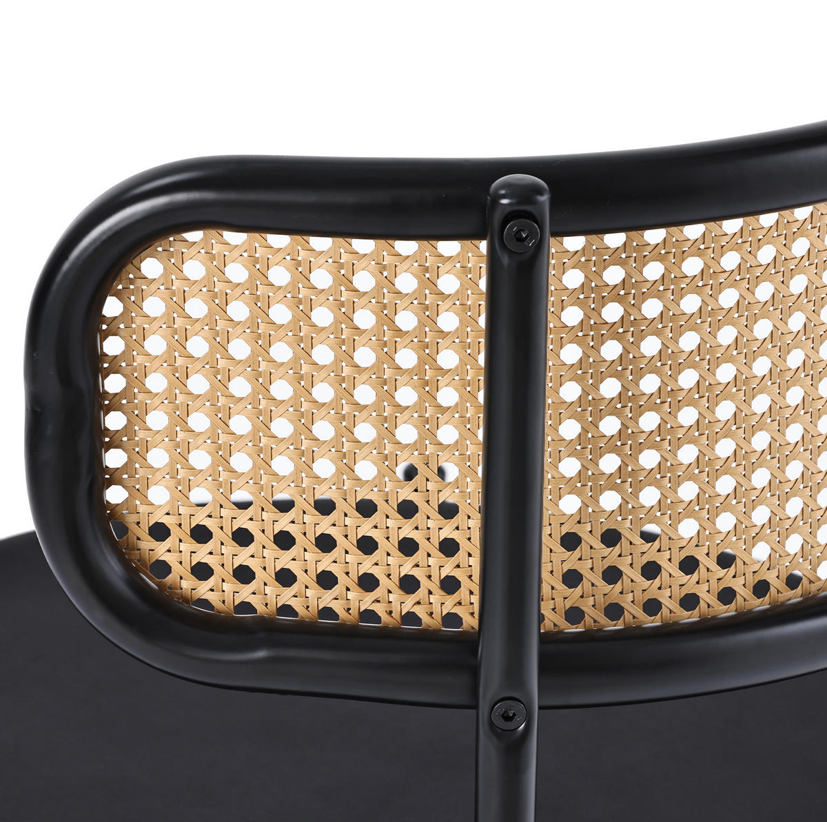 ESSZIMMERSTUHL 4er-Set mit Rattan-Rückenlehne Samt Black - Schwarz, Metall (40/75/45.1cm) - Meubliv