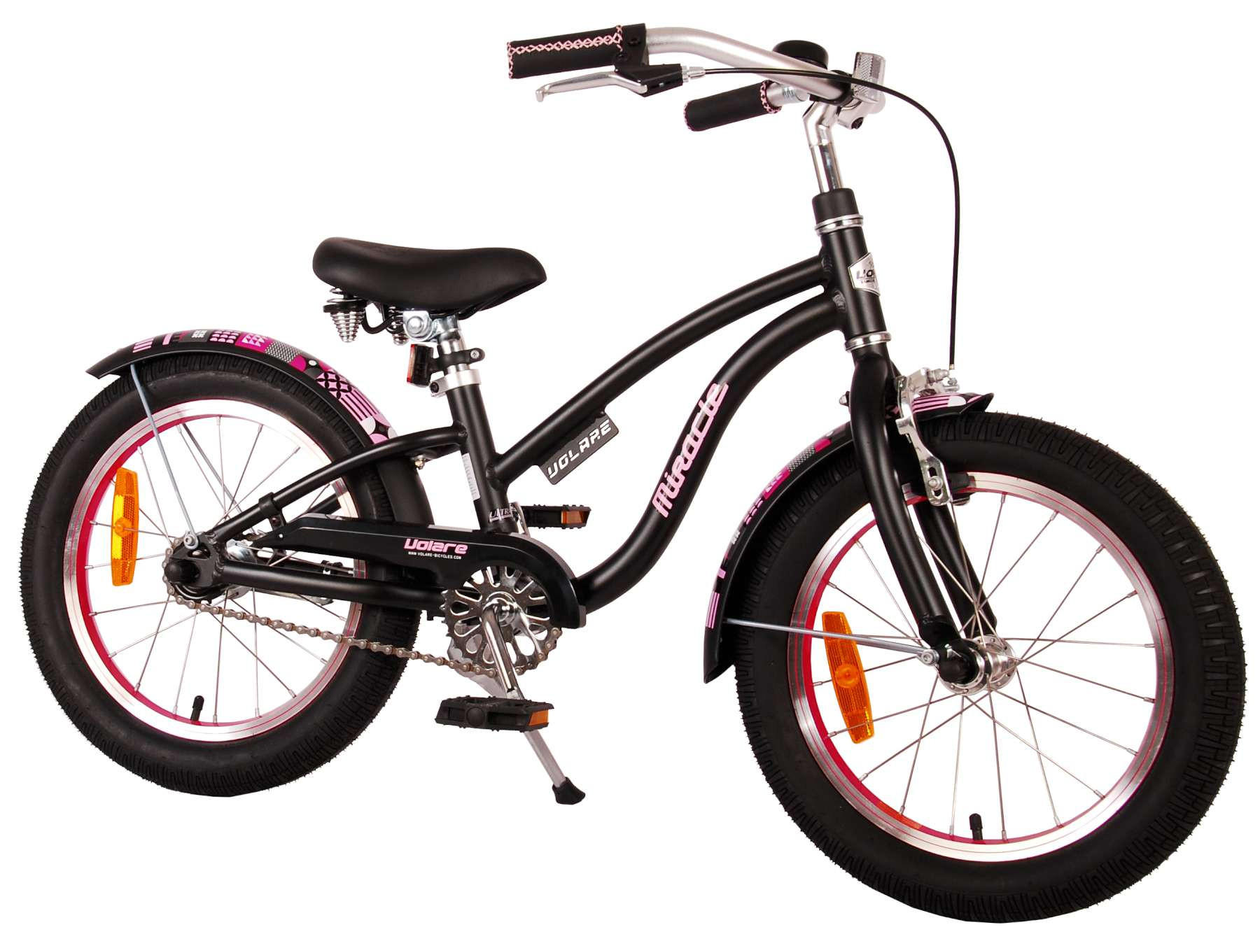 KINDERFAHRRAD Miracle Cruiser - 16 Zoll - Rücktritt + Handbremse - Mattschwarz - Schwarz, Metall (46cm) - TPFSports