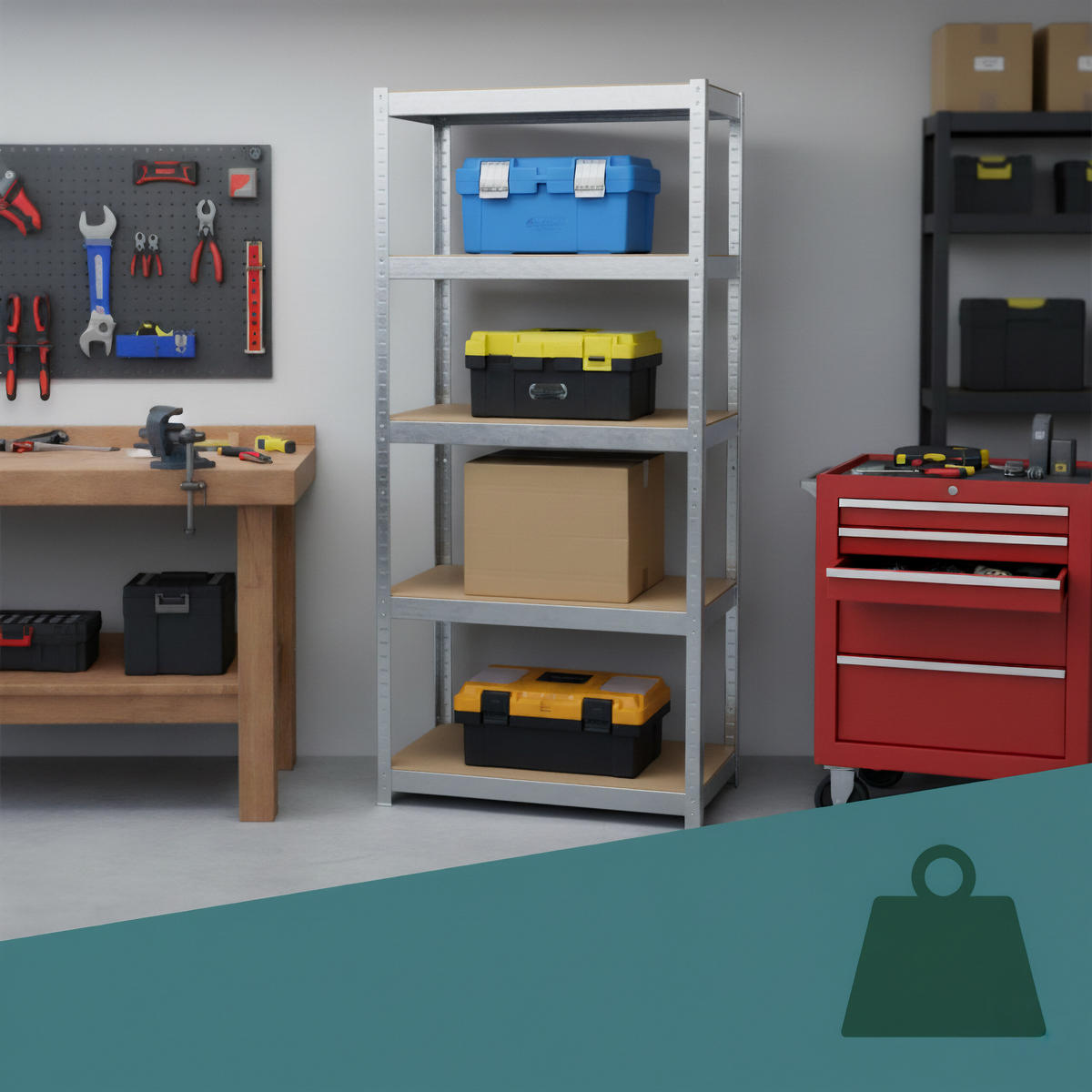 SCHWERLASTREGAL - Multicolor, Holzwerkstoff/Kunststoff (60/180/30cm) - Relaxdays