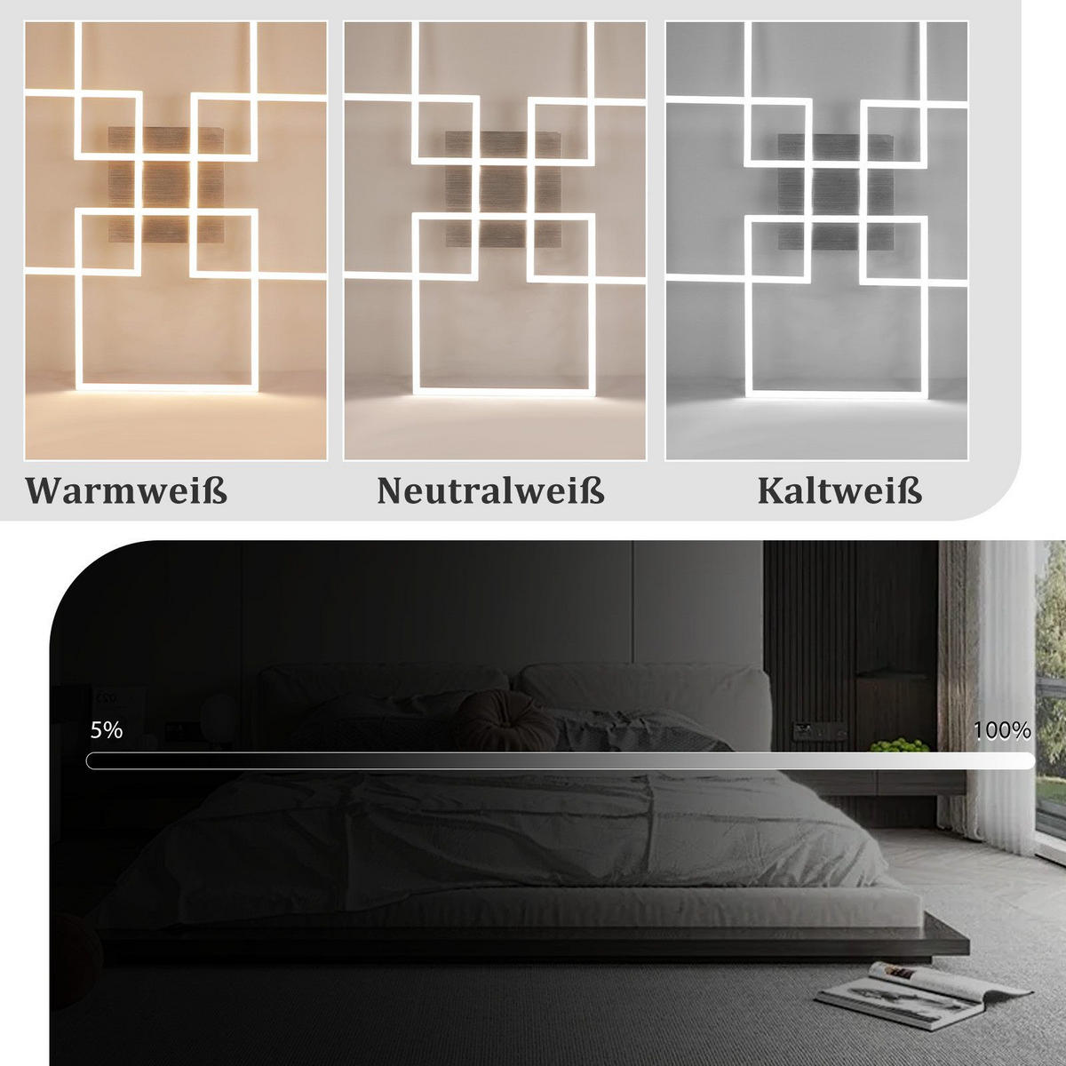 LED-DECKENLEUCHTE Marable 72.4/72.4/7.3 cm - Silberfarben, Metall (72.4/72.4/7.3cm) - Nettlife