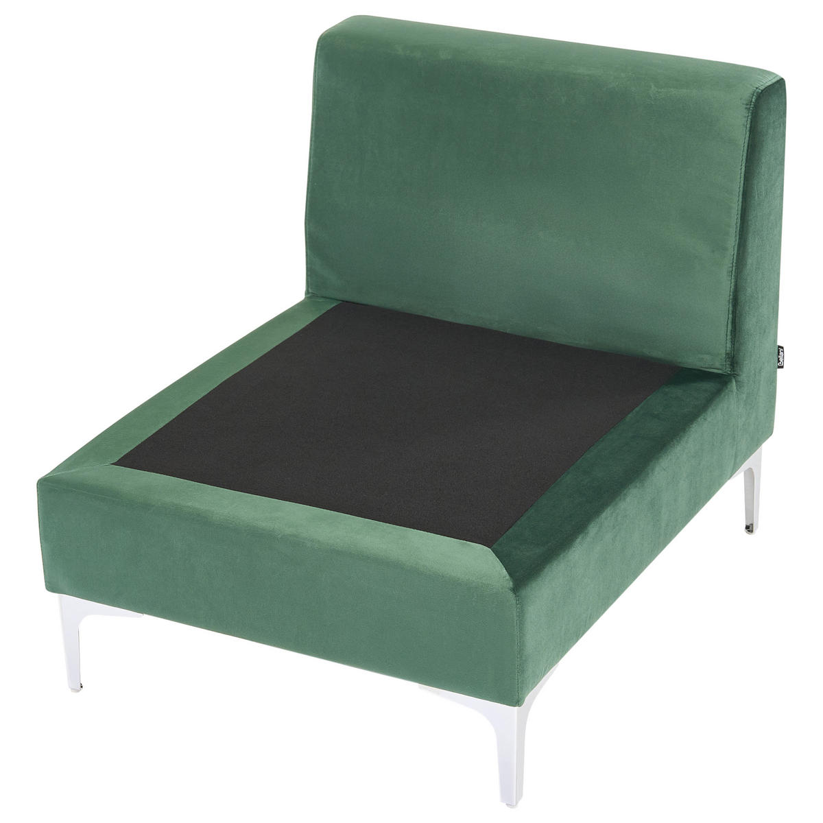 3 SZEMÉLYES MODULÁRIS KANAPÉ Bársony zöld fémlábakkal Evja - zöld, textil (235/84/85cm) - Beliani