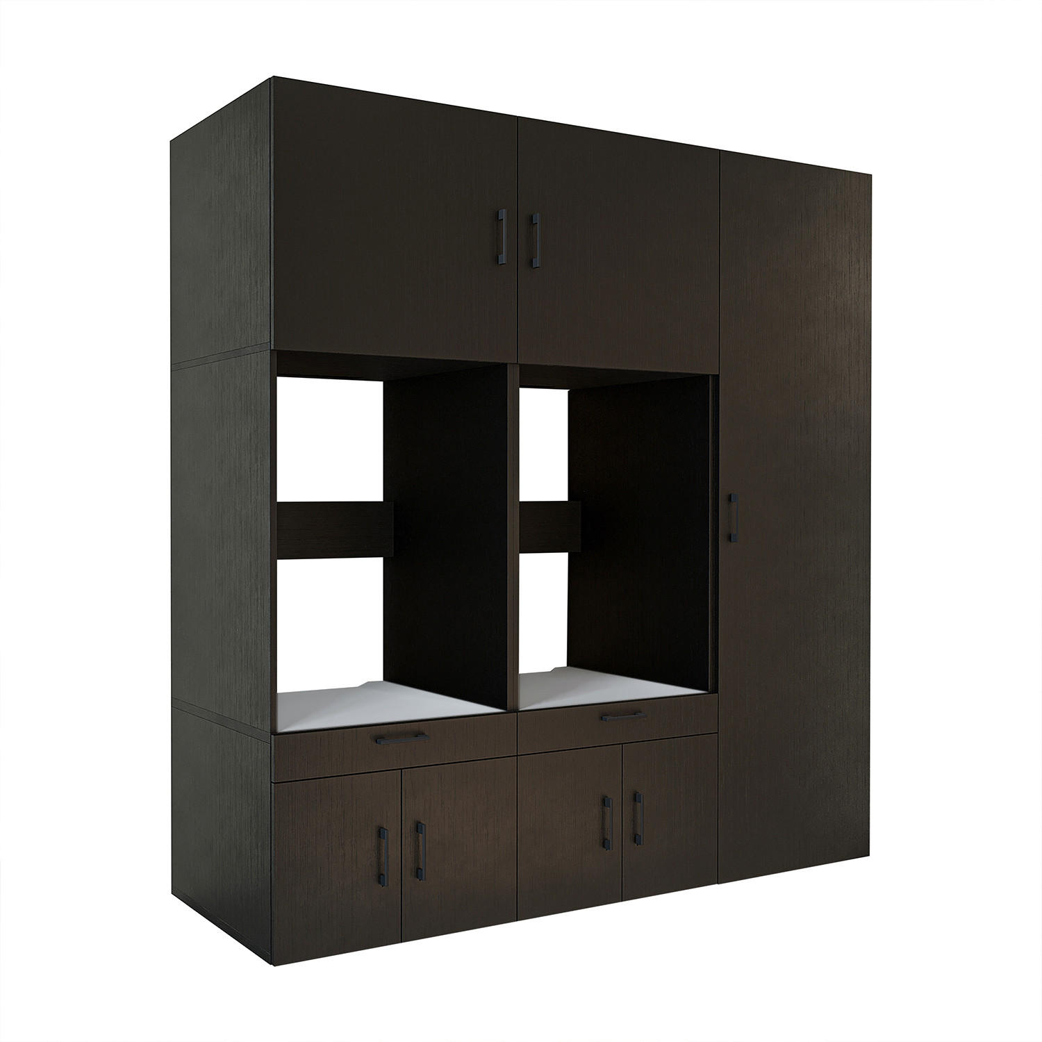 WASCHMASCHINENSCHRANK Serie 3 194cm Breit, 205cm Hoch - Schwarz, Holzwerkstoff (194/205/67cm)