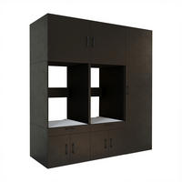 WASCHMASCHINENSCHRANK Serie 3 194cm Breit, 205cm Hoch - Schwarz, Holzwerkstoff (194/205/67cm)