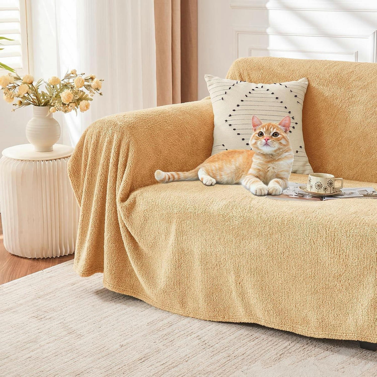 KUSCHELDECKE Sherpa 200 x 230 cm Beige - Beige, Textil (200/230cm)