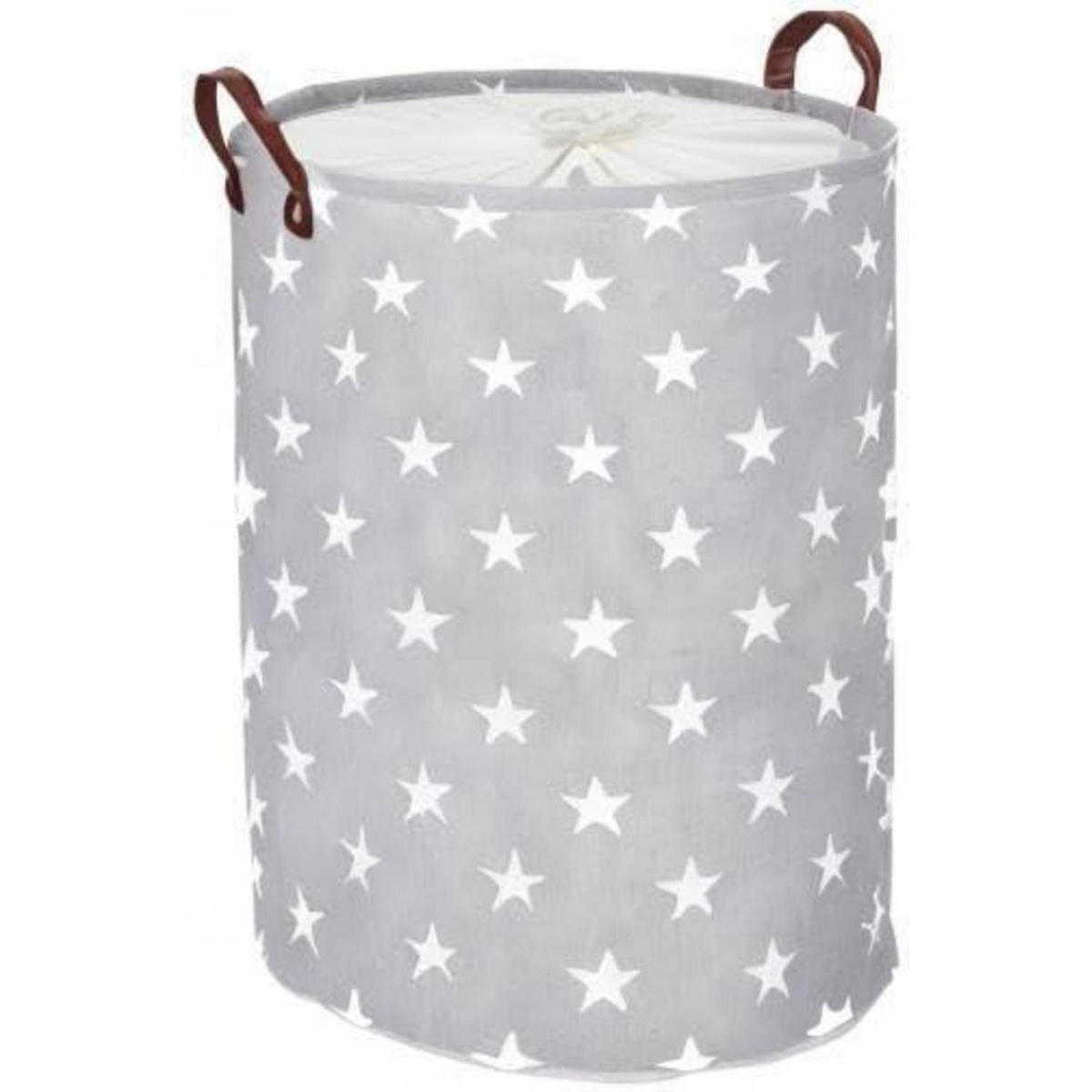 WÄSCHEKORB mit Sternenmuster 61 cm - Grau, Textil (40.5/61/40.5cm)