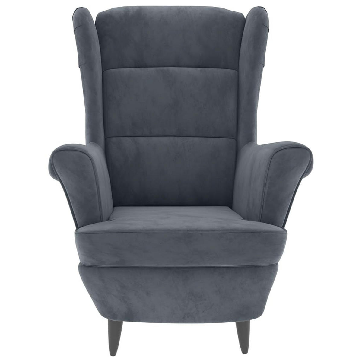 SESSEL Dunkelgrau Samt - Grau, Textil (74/100/84cm) - furnicato