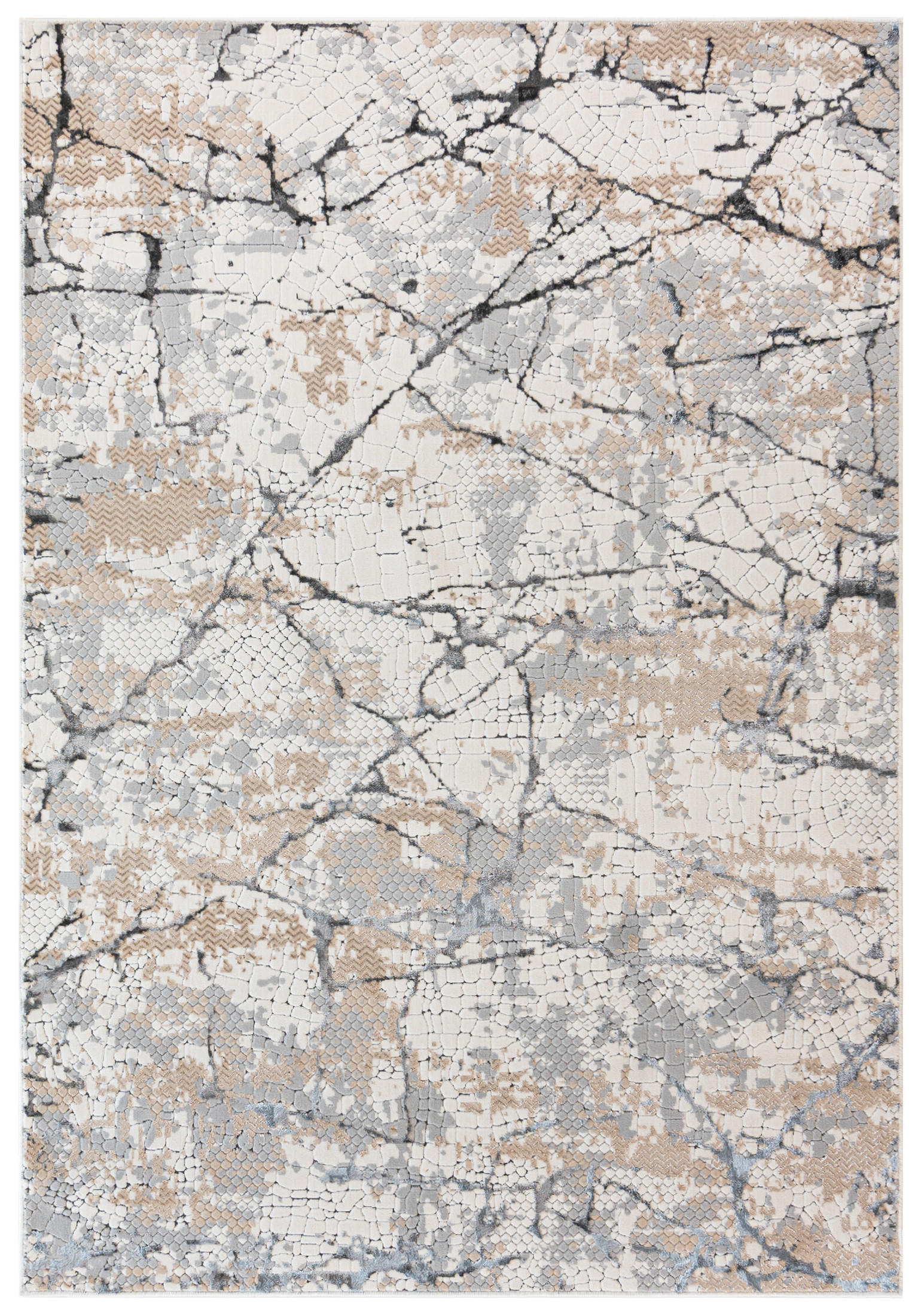 TEPPICH NW01B - Beige, Ecru, Grau - 160 x 230 cm - Ecru/Beige, Textil (160/230cm) - Mazovia