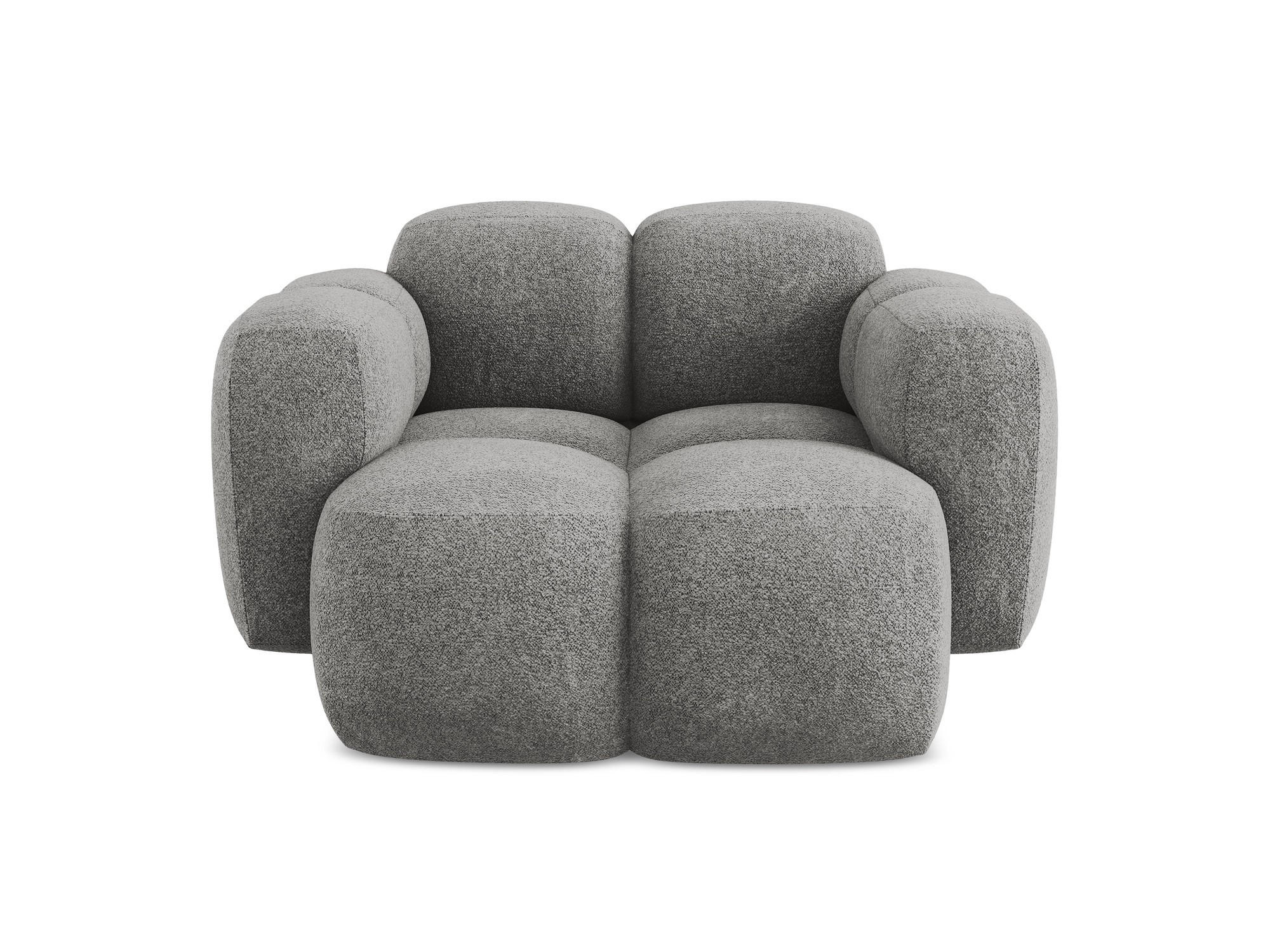 SESSEL Chenille Stoff Grau - Dunkelgrau/Schwarz, Holzwerkstoff/Kunststoff (120/72/115cm) - Makamii