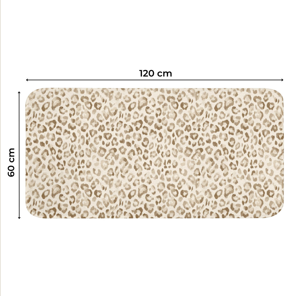 WC PŘEDLOŽKA Leopard - Classic - Béžová 120x60 cm - světle hnědá, textil/plast (120/1cm) - OnlyWow