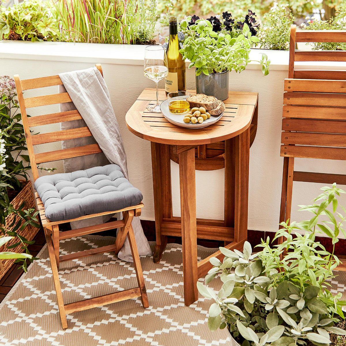 GARTENMÖBEL-SET (3-teilig) Lodge - Braun, Holz - BUTLERS