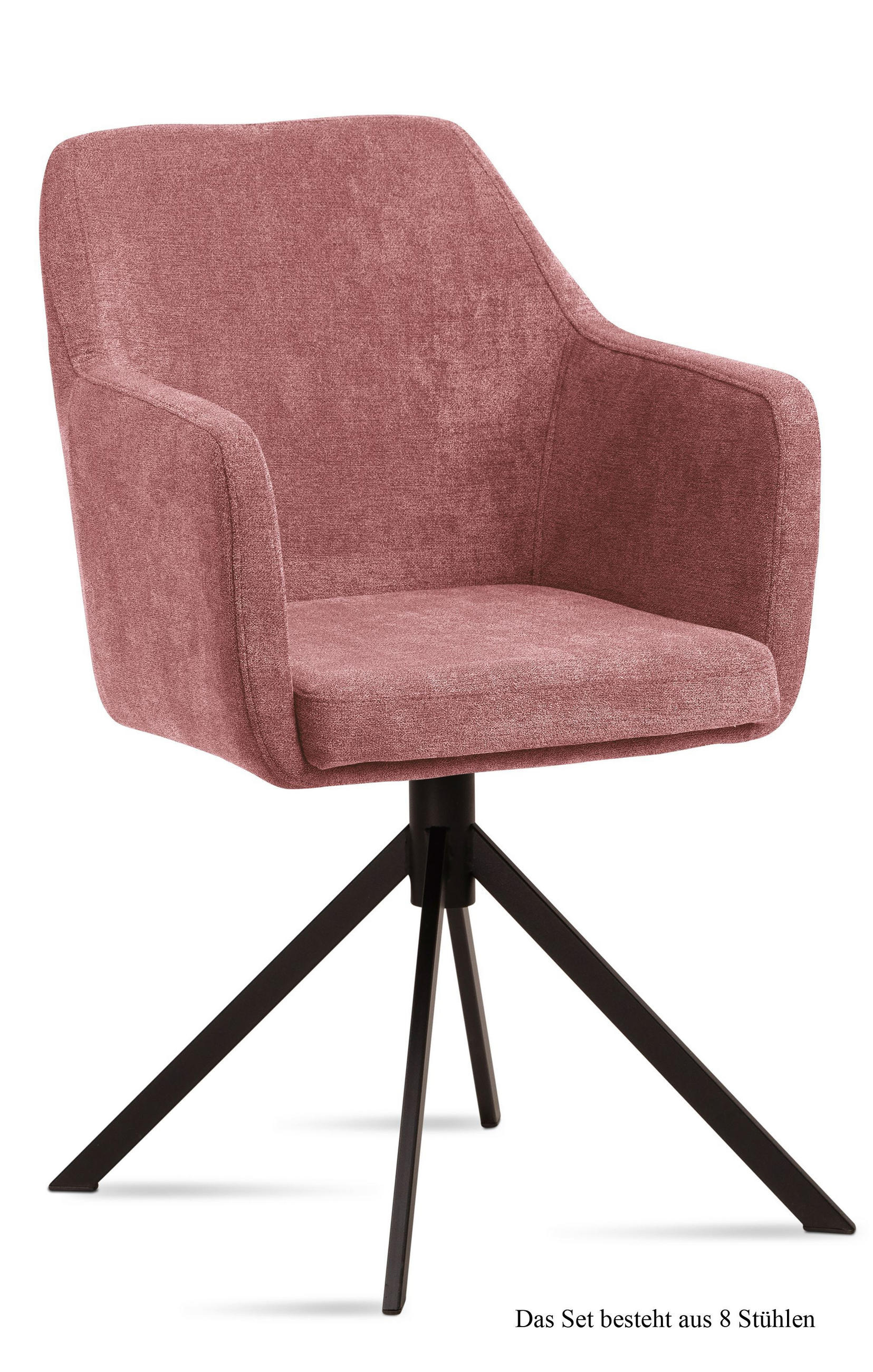 ARMLEHNSTUHL (8er-Set) Dulcy 57x87x60 Schwarz/Rosewood - Dunkelrosa/Schwarz, Kunststoff (60/87/57cm) - 58aufmkessel